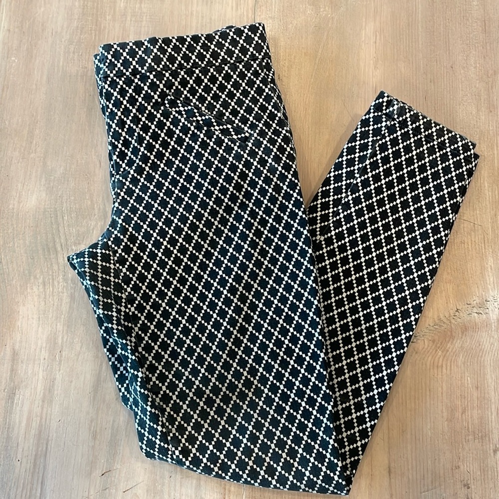 Gap black and white geometric Ultra Skinny slacks (stretch) | Size 2R